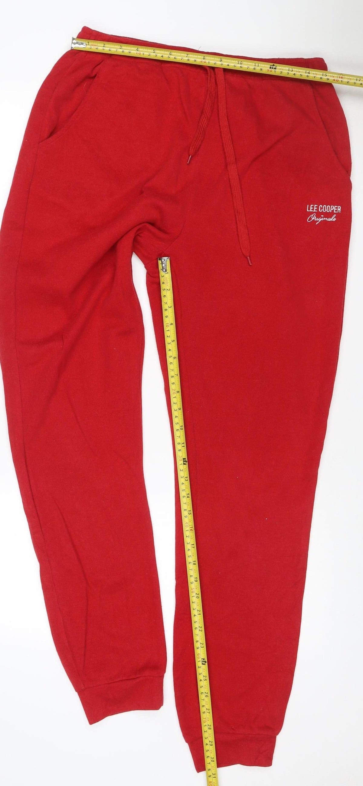 Close-up detail of Lee Cooper Women Red UK 16 Sweatpants Jogger Drawstring Cotton Blend
