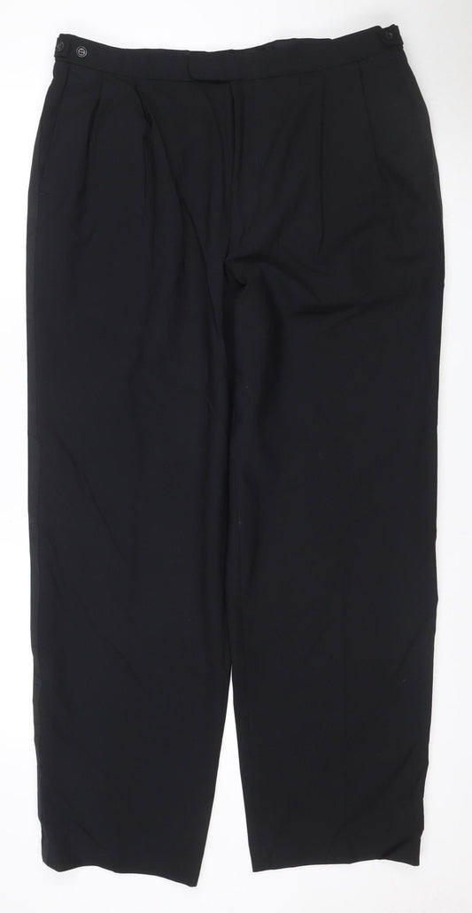 Marks & Spencer Women’s Black Size 20 Tall Wool Blend Dress Trousers