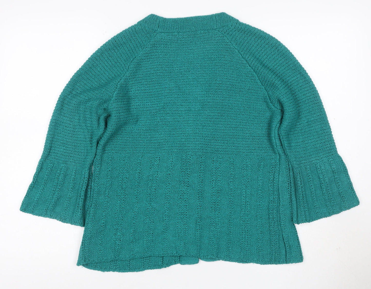 Marks and Spencer Women Green UK 14 V-Neck Knit Button Cardigan