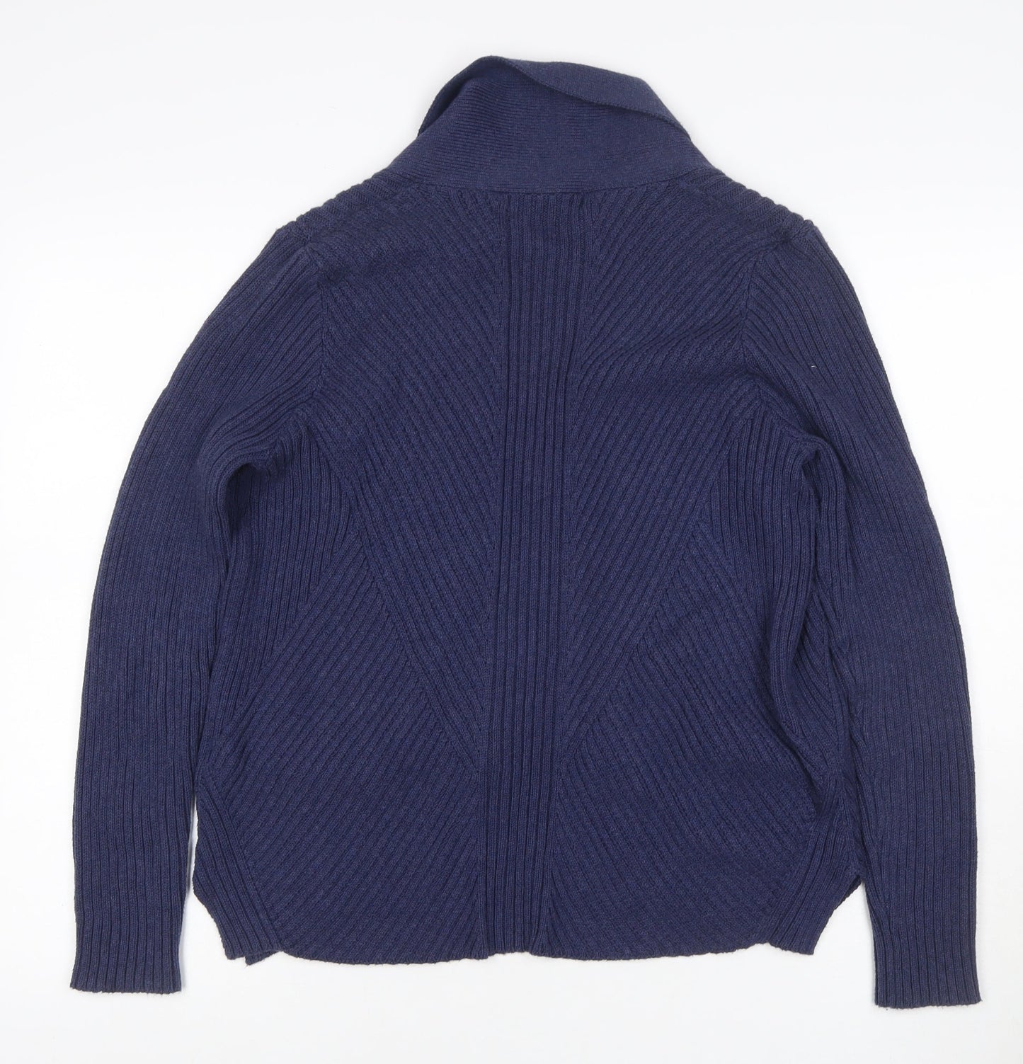 Marks and Spencer Women Navy UK 16 Open Cable Knit Cotton Cardigan