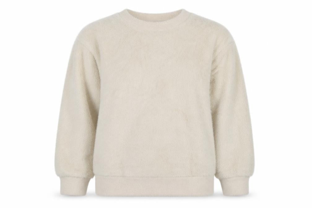 Marks & Spencer Women Ivory M Faux Fur Crew Neck Pullover Jumper