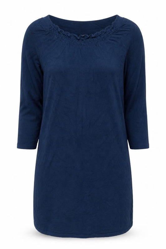 Gap Women Blue S Knit Ruffle 3/4 Sleeve Jumper Dress