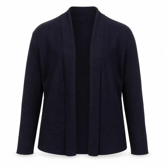 89th & Madison Women's Black S Open Ribbed Knit Cardigan Long Sleeve