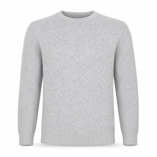 Marks & Spencer Men Grey S Cotton Crew Neck Knit Pullover Jumper