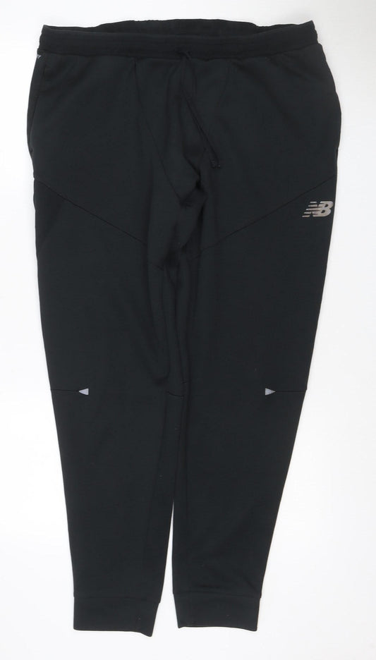 New Balance Men’s Black XL RC Running Jogger Trousers Zip Pockets