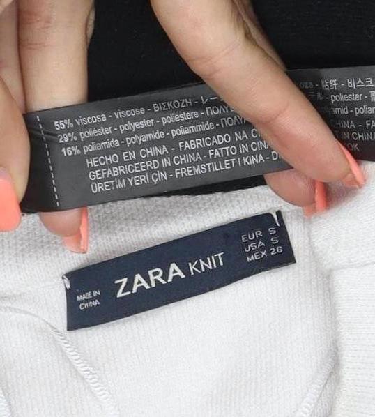 Zara Women’s Black & Ivory S Ruffle Mock Neck Colour Block Knit Jumper