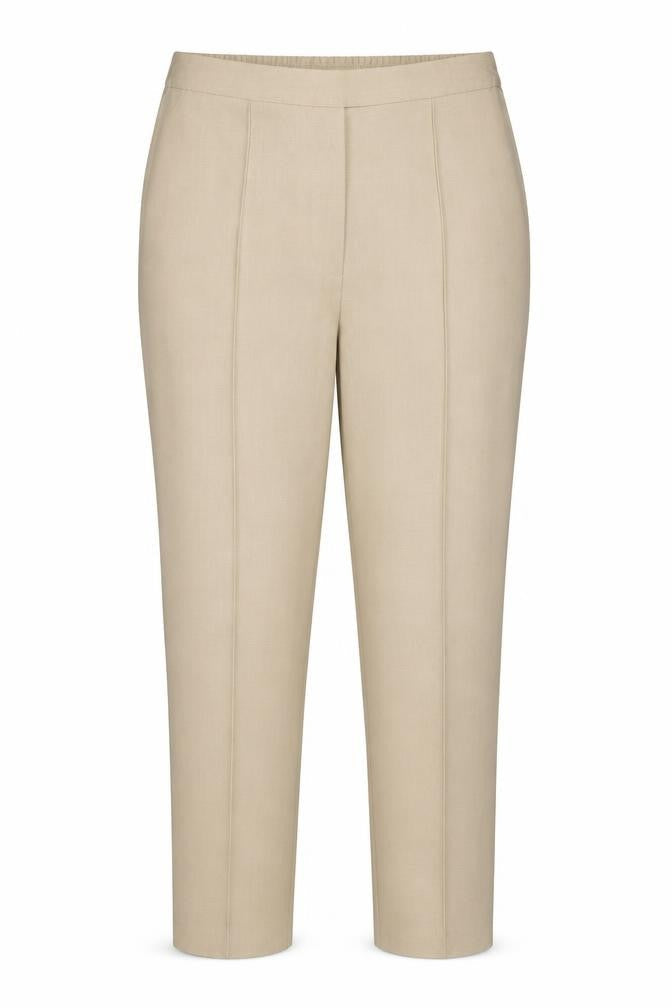 Marks & Spencer Women's Beige UK 20 Regular Wide-Leg Viscose Trousers