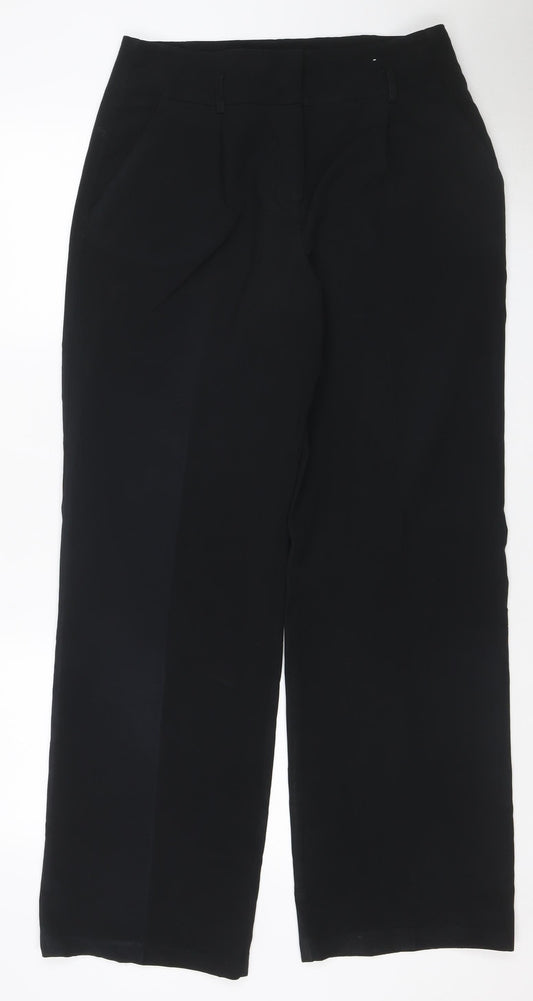 Dorothy Perkins Women Black UK 12 Wide Leg Tailored Dress Trousers