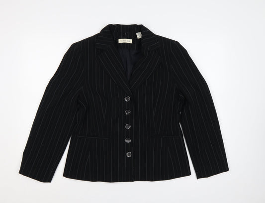 Amanda Smith Women’s Black Pinstripe Blazer Jacket UK 8 Lined