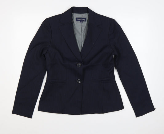 Evan-Picone Women Blue Pinstripe Blazer Size 4 Tailored Lined