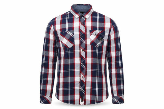 Dcode Men’s Multicoloured Plaid Cotton Long Sleeve Button-Up Shirt L