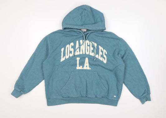 Pull&Bear Teens Blue Los Angeles LA Pullover Hoodie M