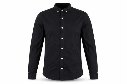 New Look Men Black M Muscle Fit Button-Down Long Sleeve Shirt