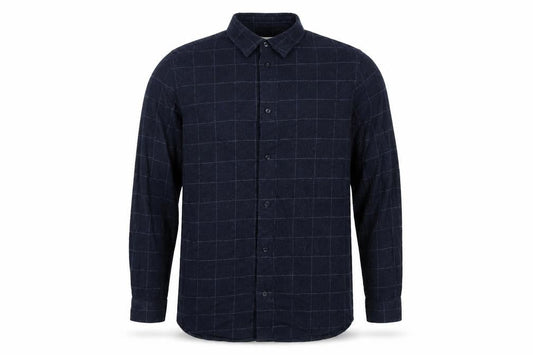 Marks & Spencer Men Blue Check Cotton Shirt M Regular Long Sleeve