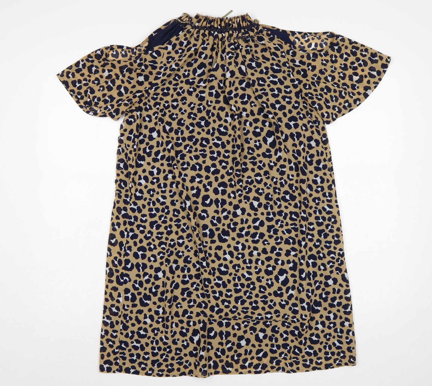 Michael Michael Kors Women Beige Leopard Print Shift Dress S