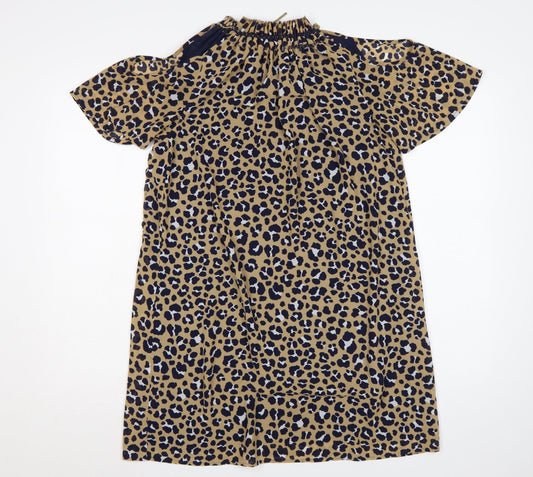 Michael Michael Kors Women Beige Leopard Print Shift Dress S