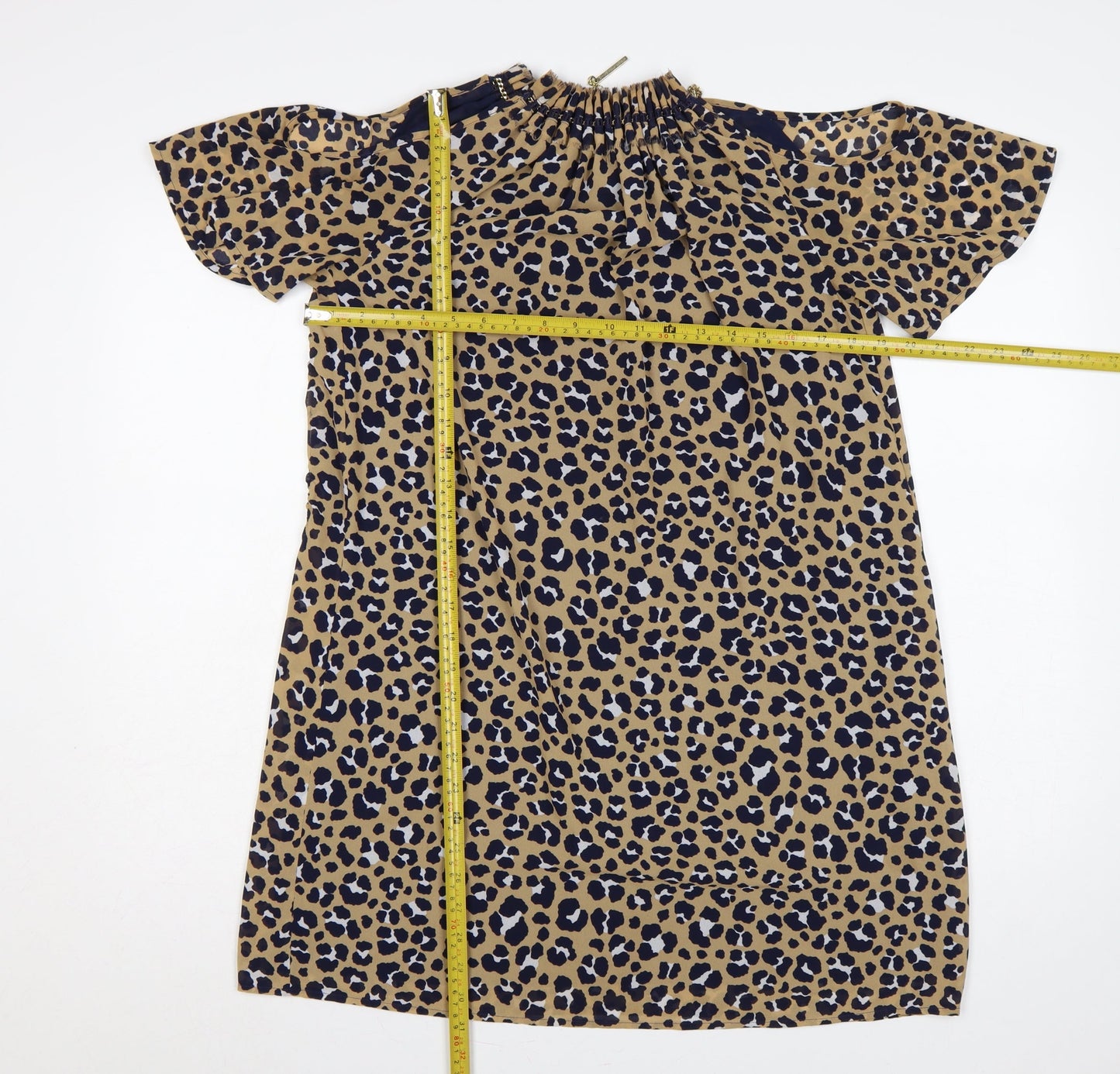 Michael Michael Kors Women Beige Leopard Print Shift Dress S