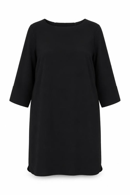 Marks and Spencer Women Black UK 16 Shift Dress Bell Sleeve Knee Length