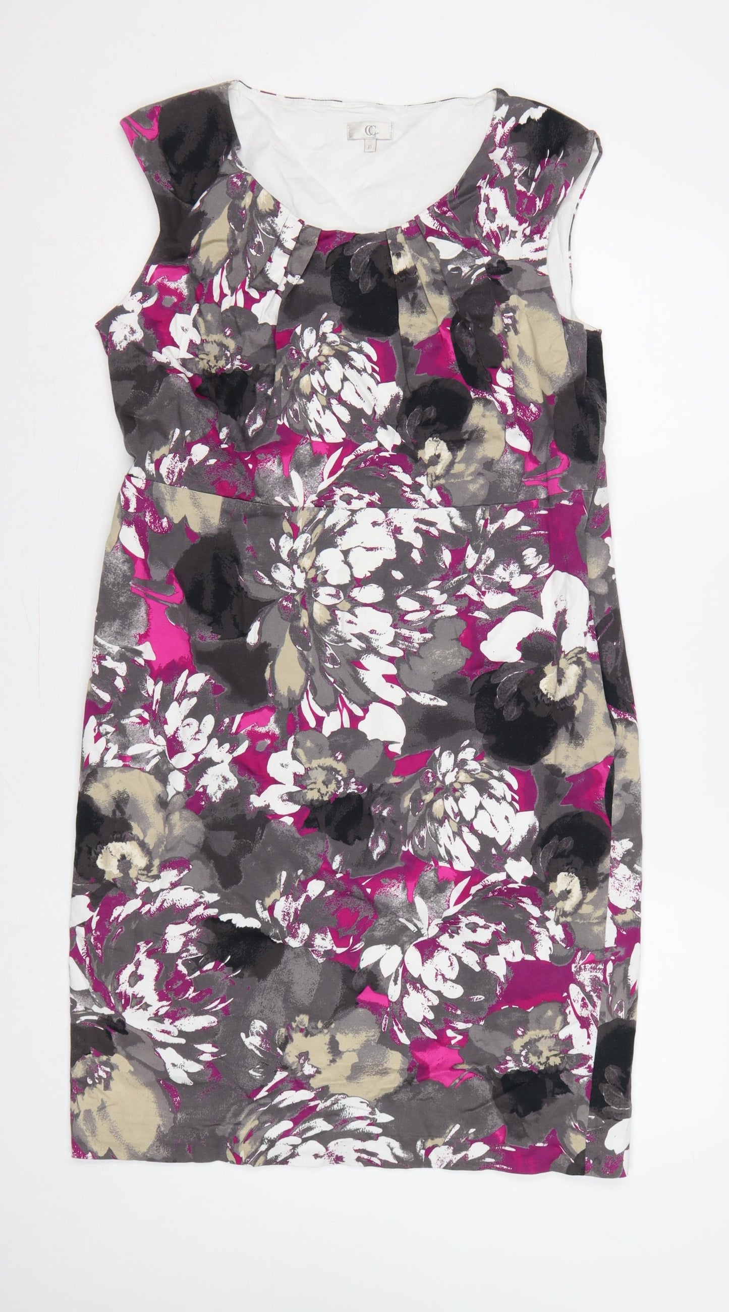 CC Women Multicoloured Floral Size 16 Sheath Knee Dress