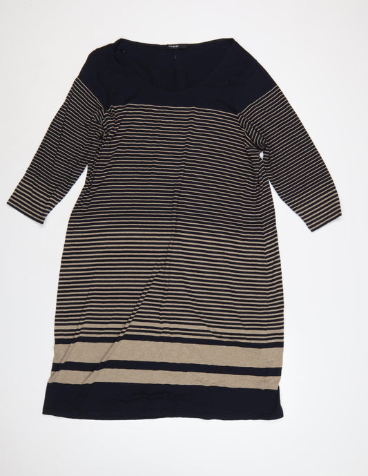 Autograph Women Multicolour UK 22 Striped Jumper Dress 3/4 Sleeve