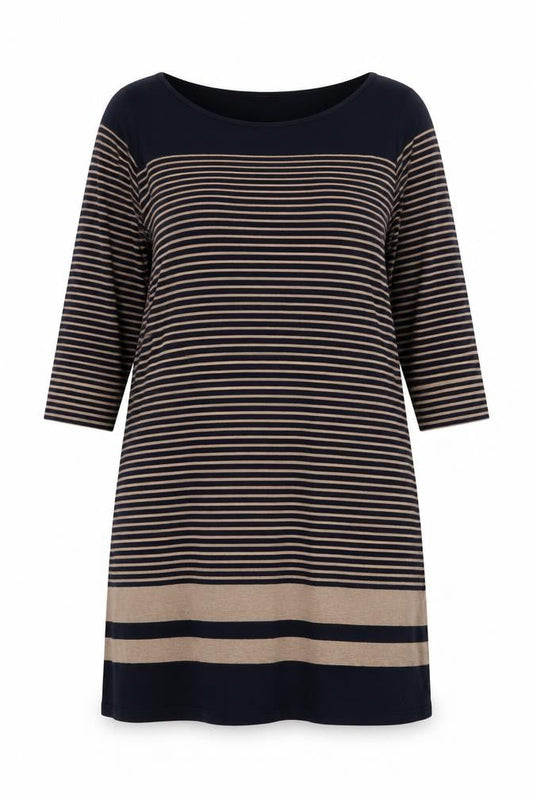 Autograph Women Multicolour UK 22 Striped Jumper Dress 3/4 Sleeve