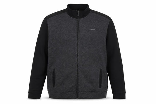 Calvin Klein Men Grey 2XL Full Zip High Neck Logo Sweatshirt