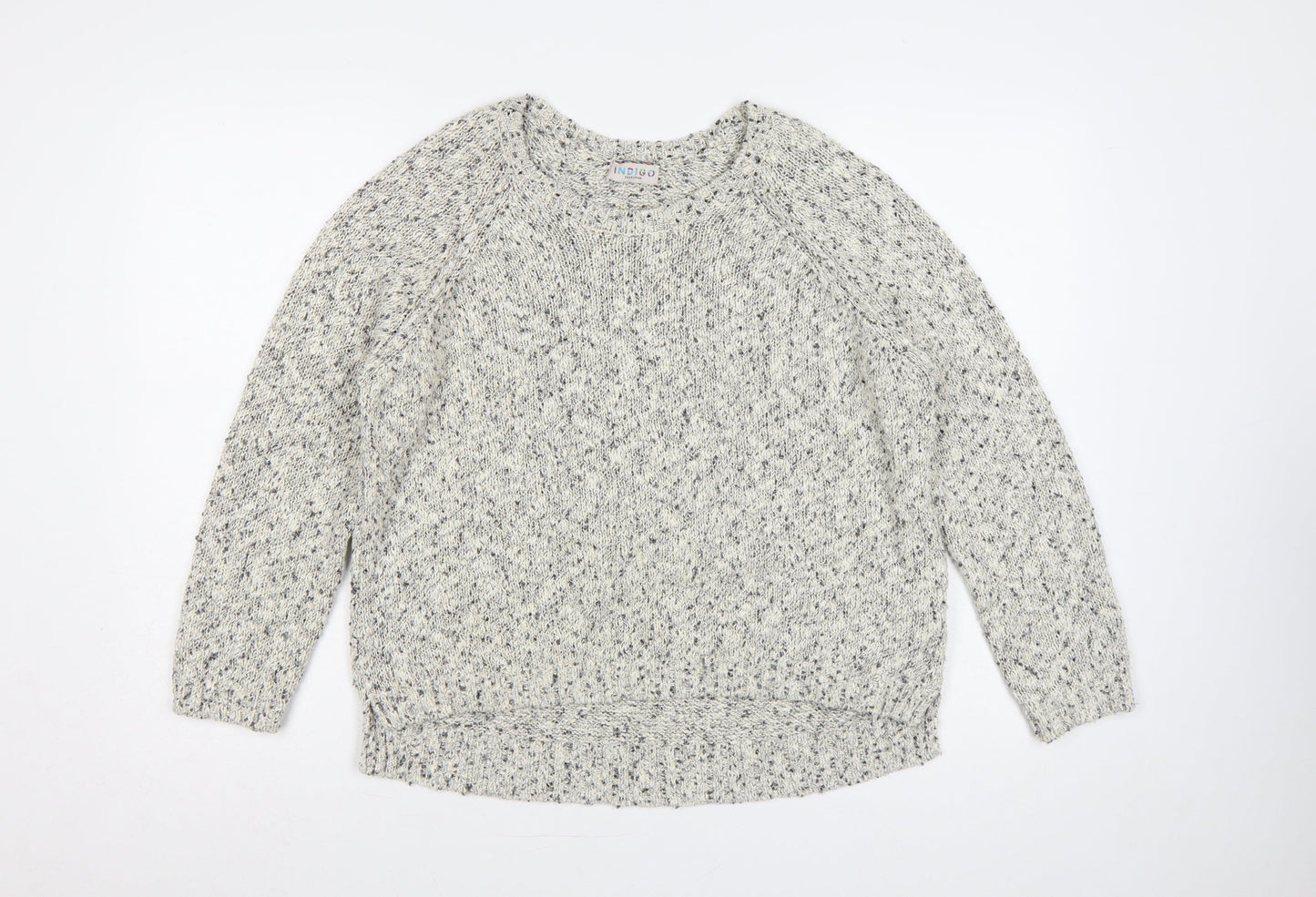 Marks and Spencer Women Grey UK 18 Chunky Knit Raglan Jumper