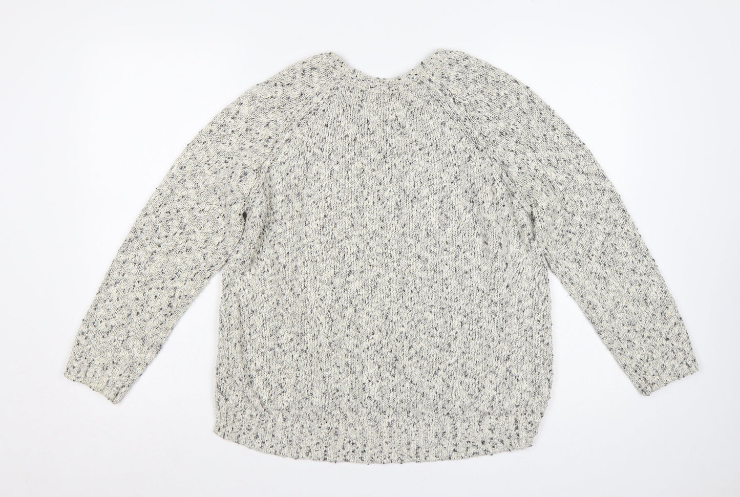 Marks and Spencer Women Grey UK 18 Chunky Knit Raglan Jumper