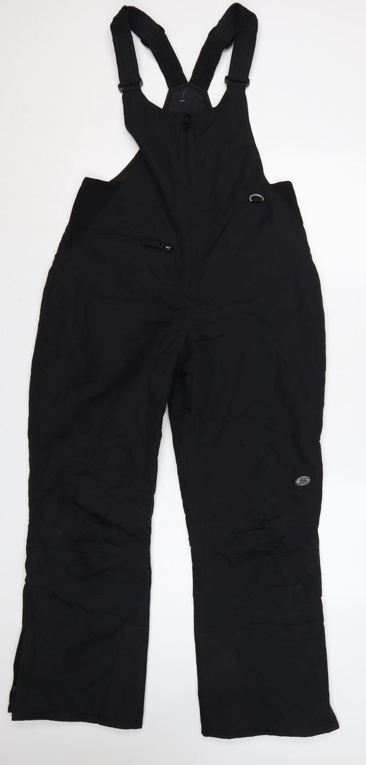 Slalom Women's Black Size 8 Insulated Snow Pants Ski Bib Trousers