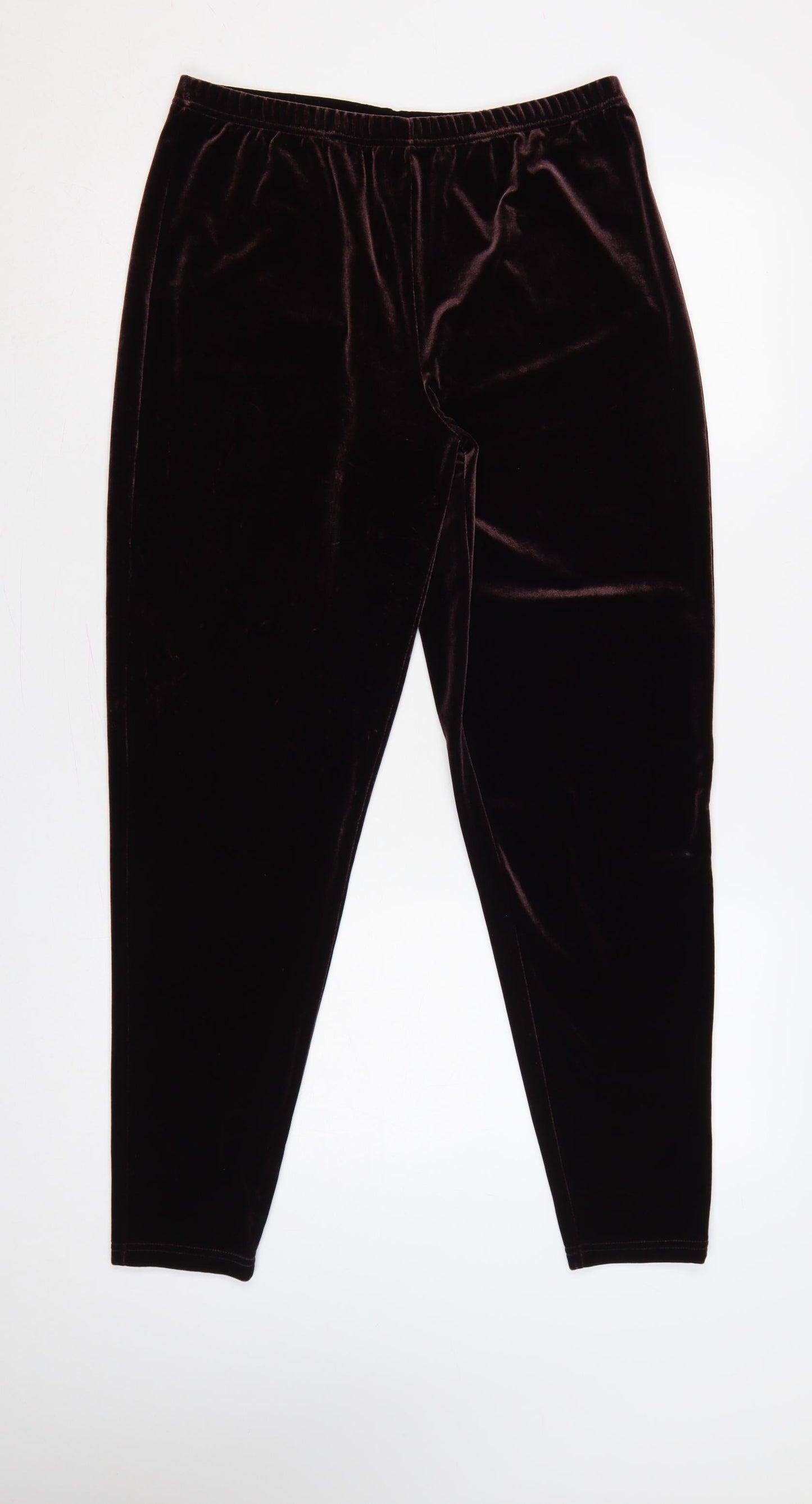 Esprit Women Brown M Velvet Stretch Elastic Waist Leggings