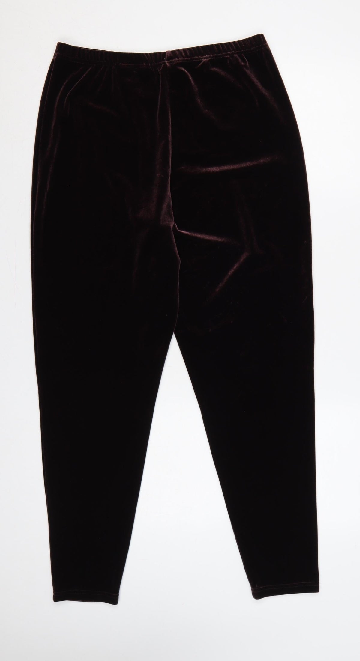 Close-up detail of ESPRIT Women Brown M Velvet Stretch Elastic Waist Leggings