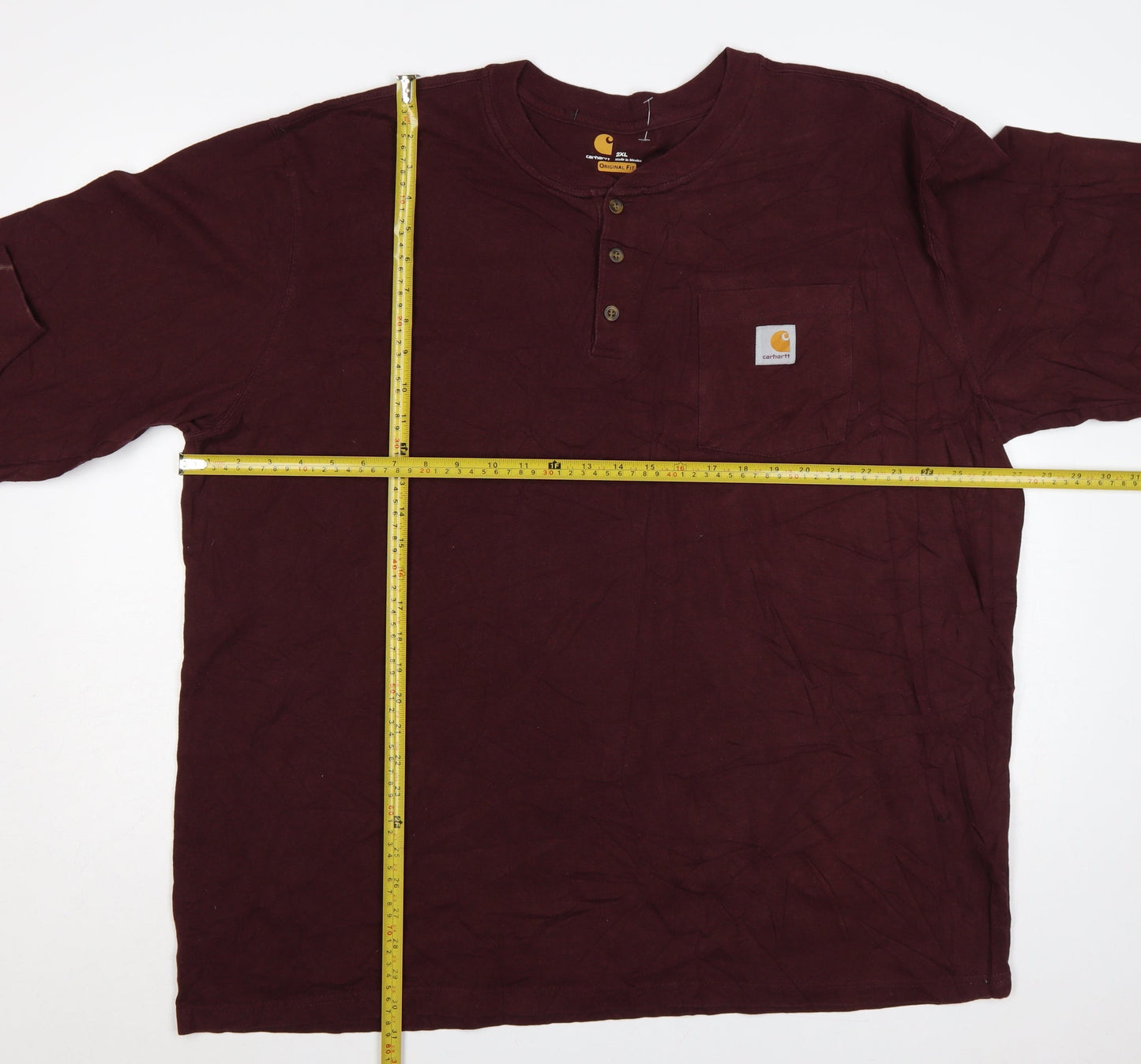 Carhartt Men’s Brown 2XL Original Fit Heavyweight Long Sleeve Henley T-Shirt