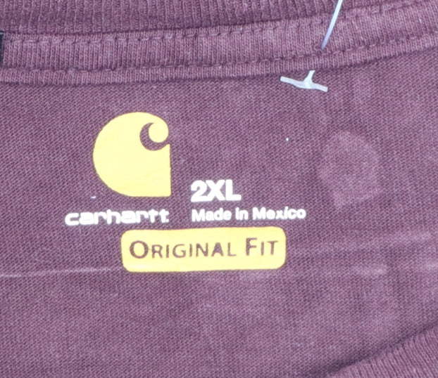 Carhartt Men’s Brown 2XL Original Fit Heavyweight Long Sleeve Henley T-Shirt