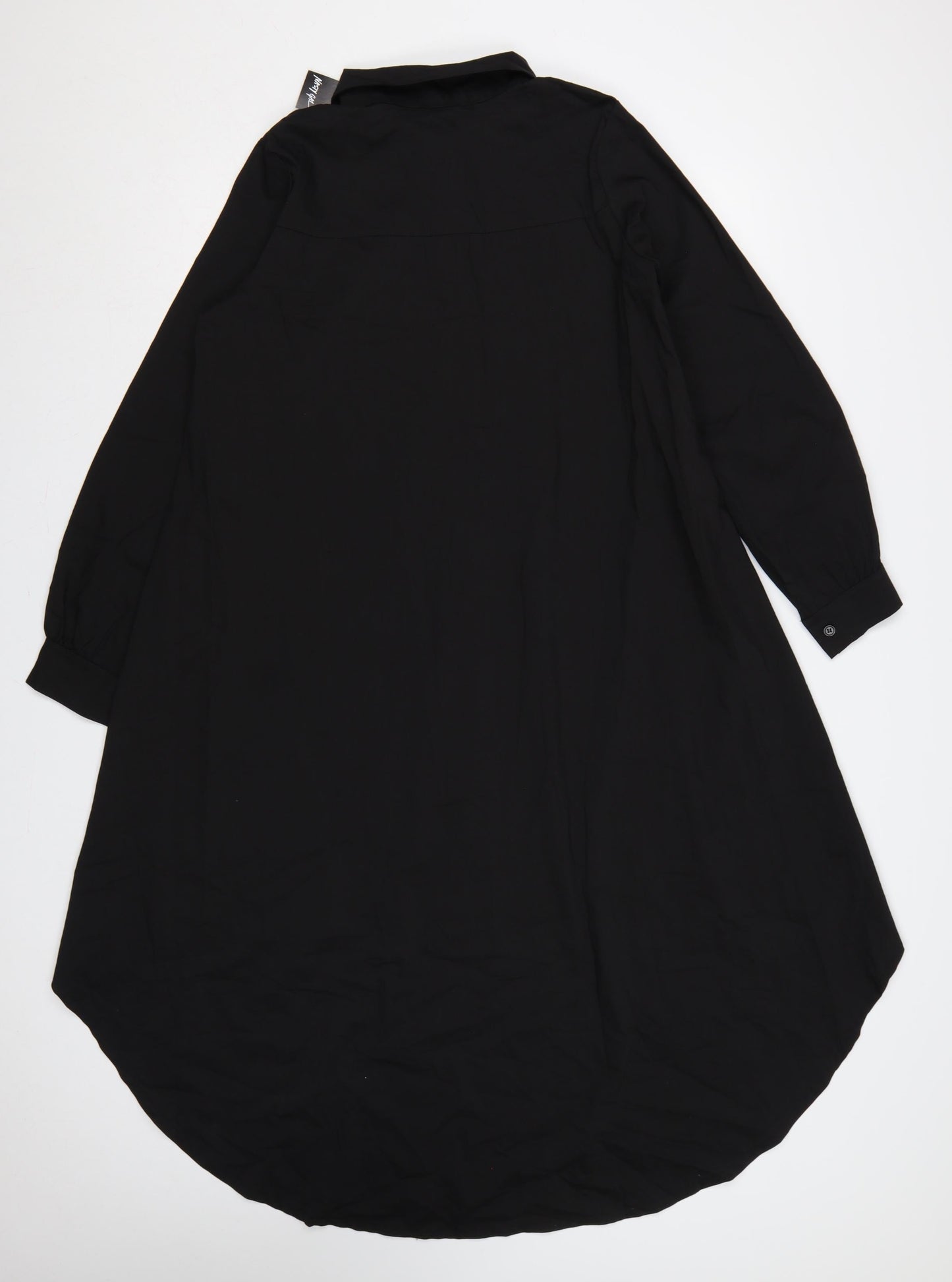 Cappellini Women Black One Size Longline Oversized Shirt Dress
