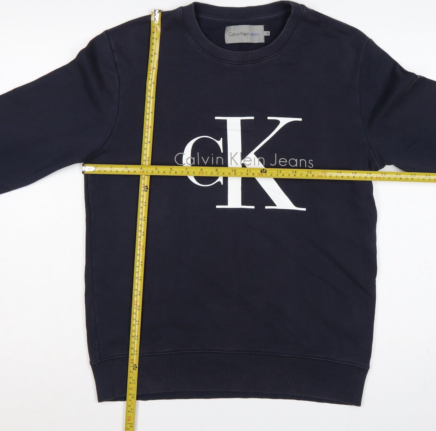 Calvin Klein Jeans Men’s Navy M Logo Graphic Crew Neck Sweatshirt