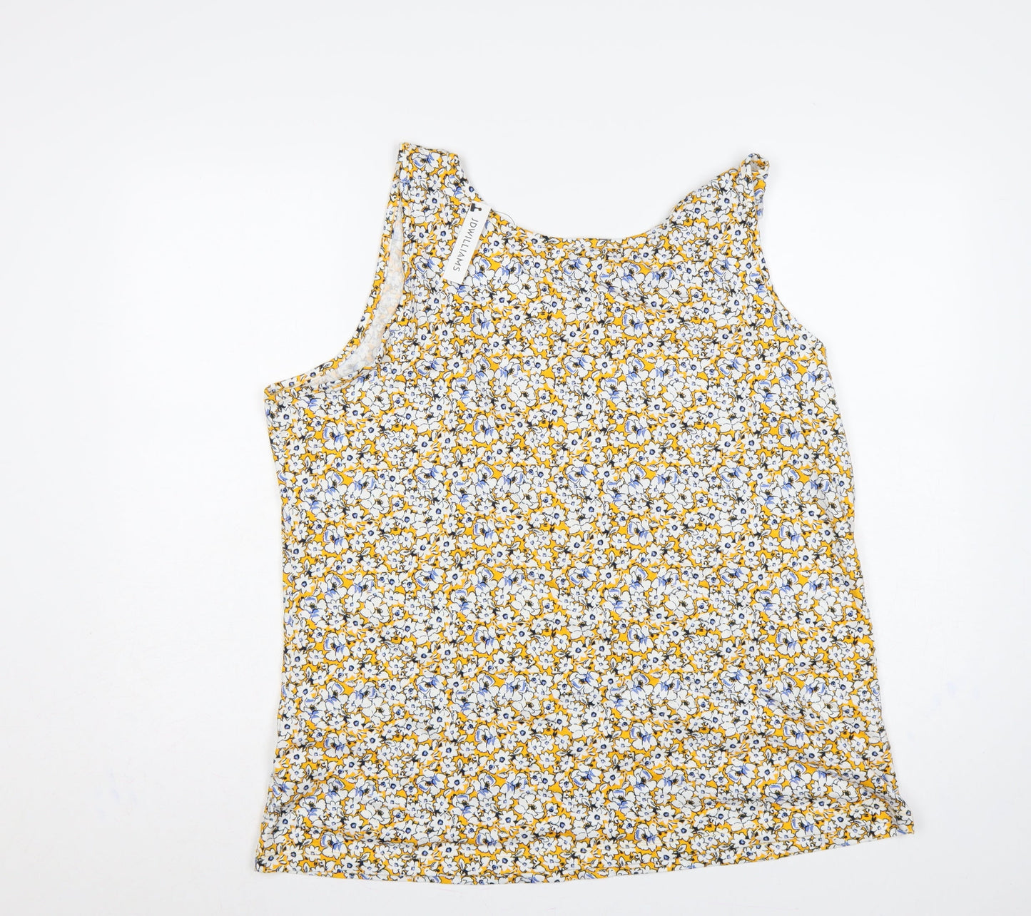 JD Williams Women Yellow Floral Cotton Tank Top UK 24 Sleeveless