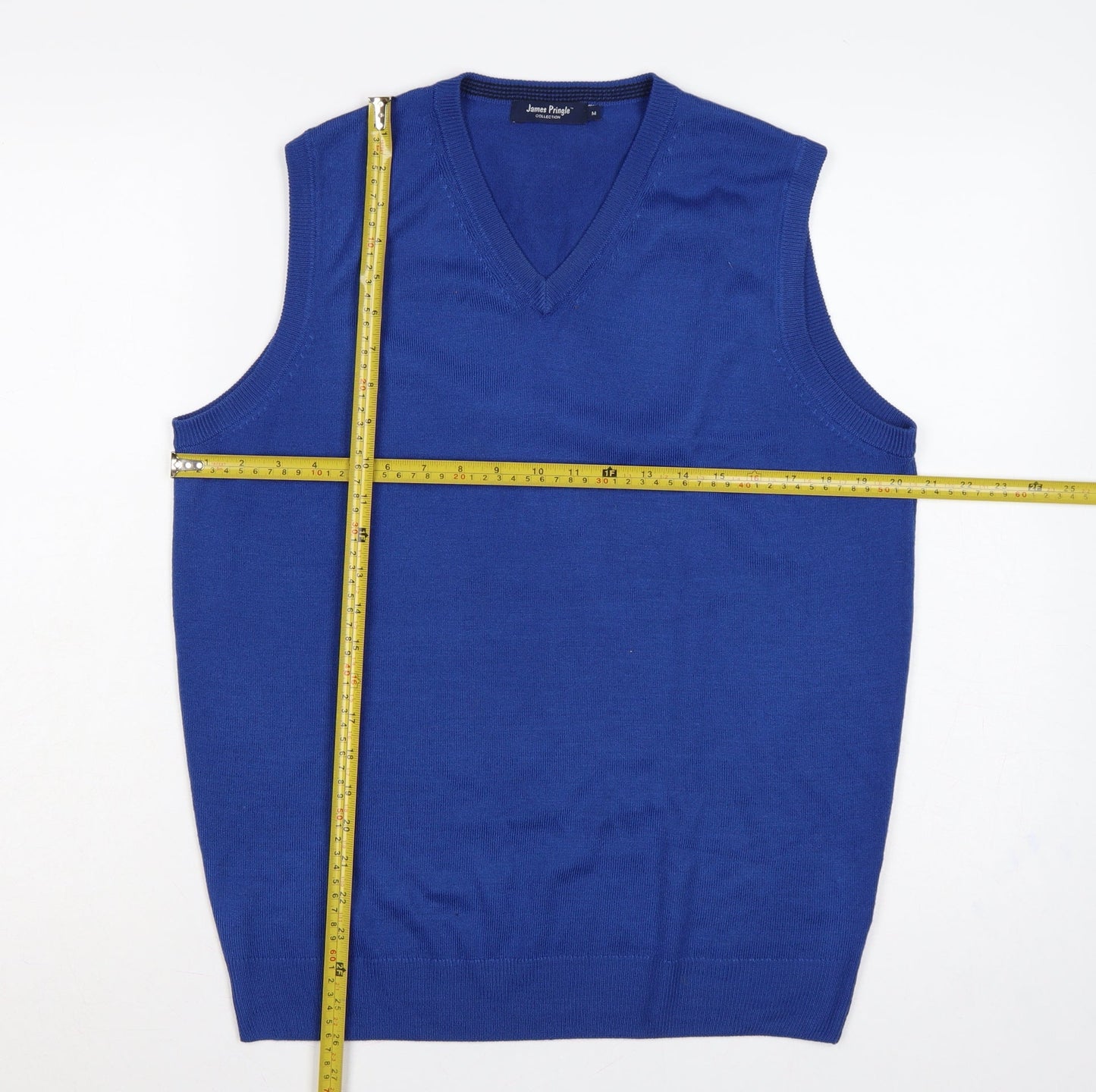 James Pringle Collection Men’s Blue M V-Neck Knit Jumper Vest