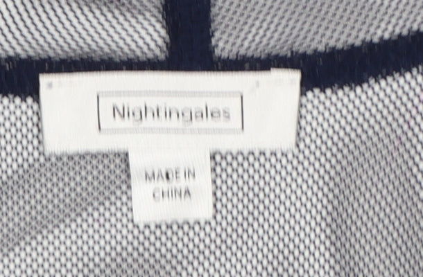 Nightingales Women Black White UK 12 Cropped Sheer Floral Shrug