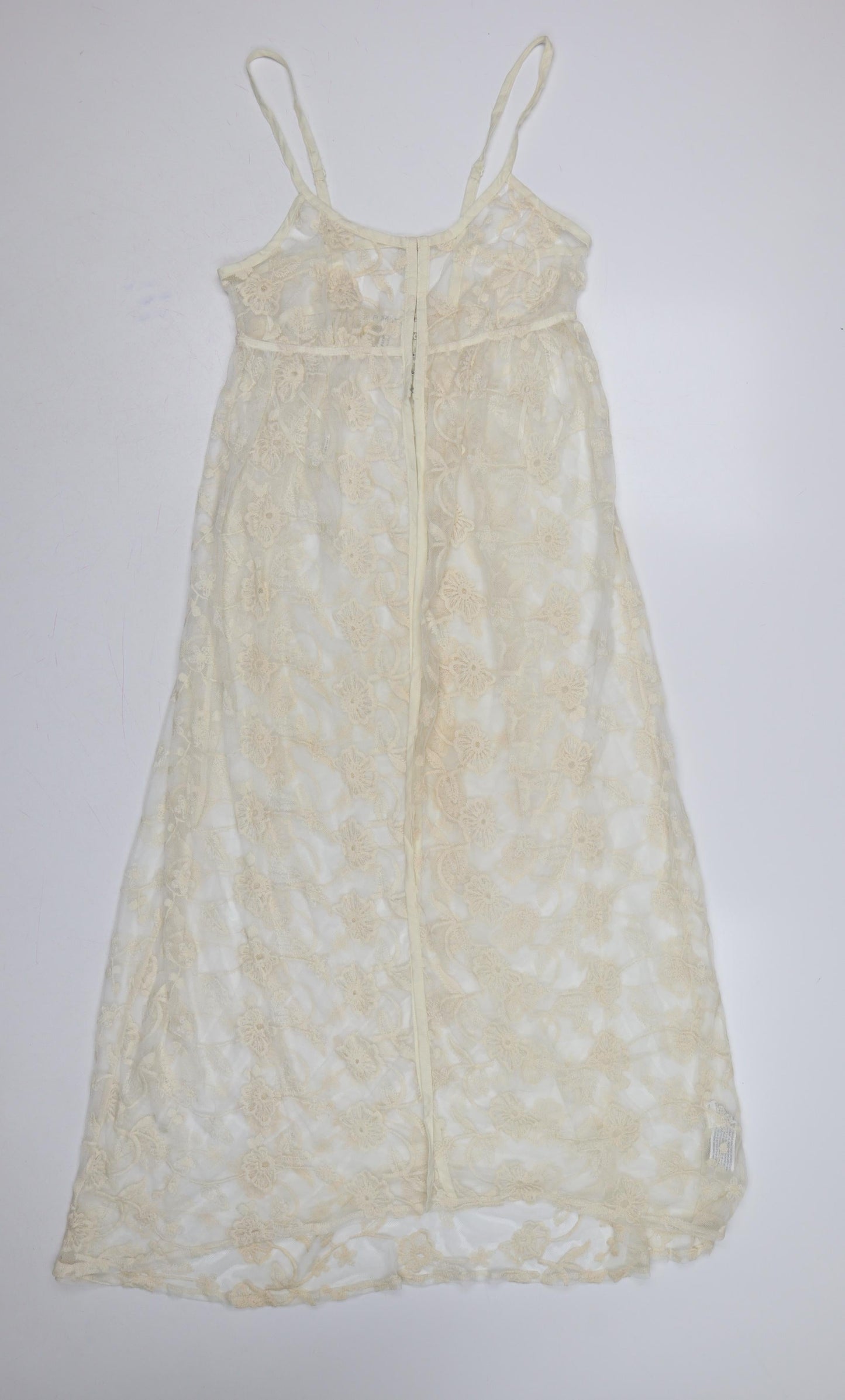 Forever 21 Women Ivory M Sheer Floral Lace Beach Swim Cover Up
