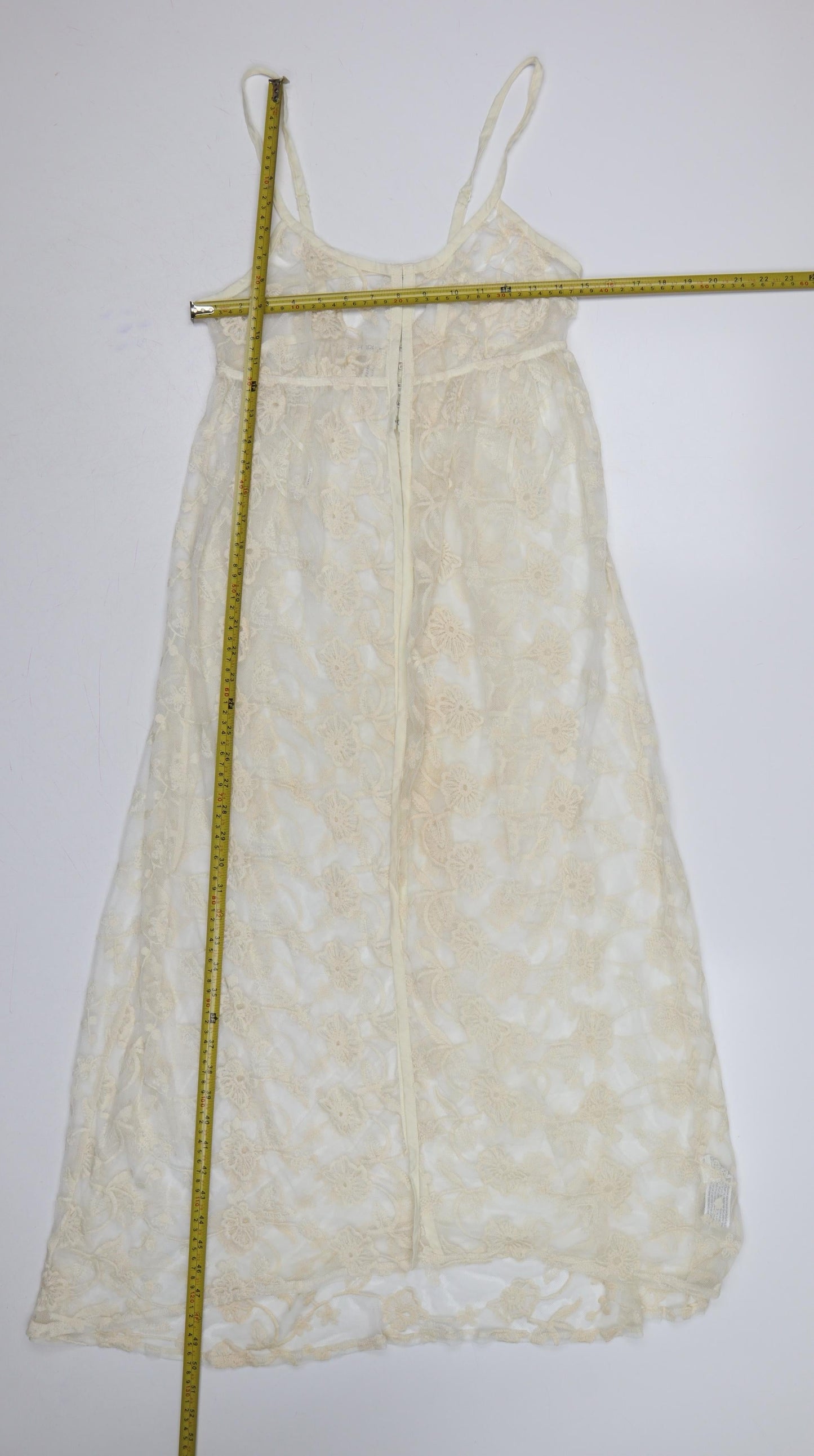 Forever 21 Women Ivory M Sheer Floral Lace Beach Swim Cover Up
