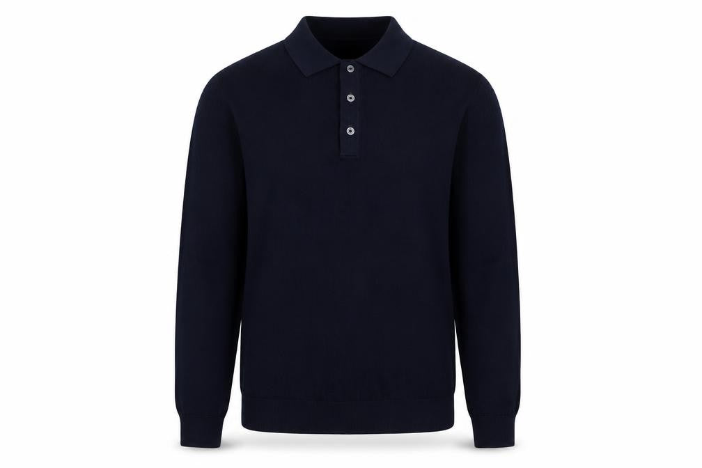 Marks & Spencer Men Black M Cotton Modal Collared Henley Jumper
