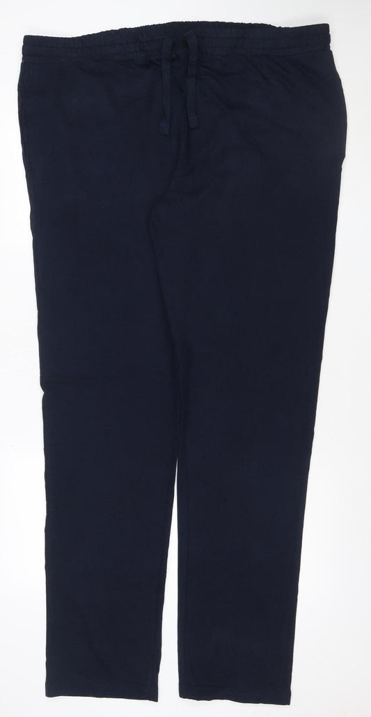 Marks & Spencer Men Blue 2XLT Long Sweatpants Drawstring Joggers