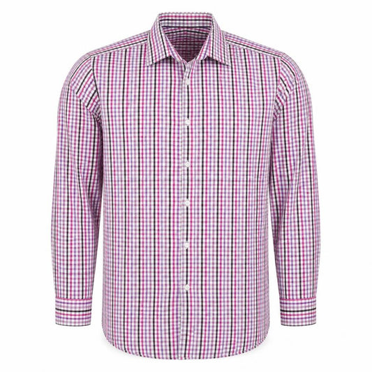 Bäumler Men’s Multicoloured Check Slim Fit Cotton Shirt Size 16