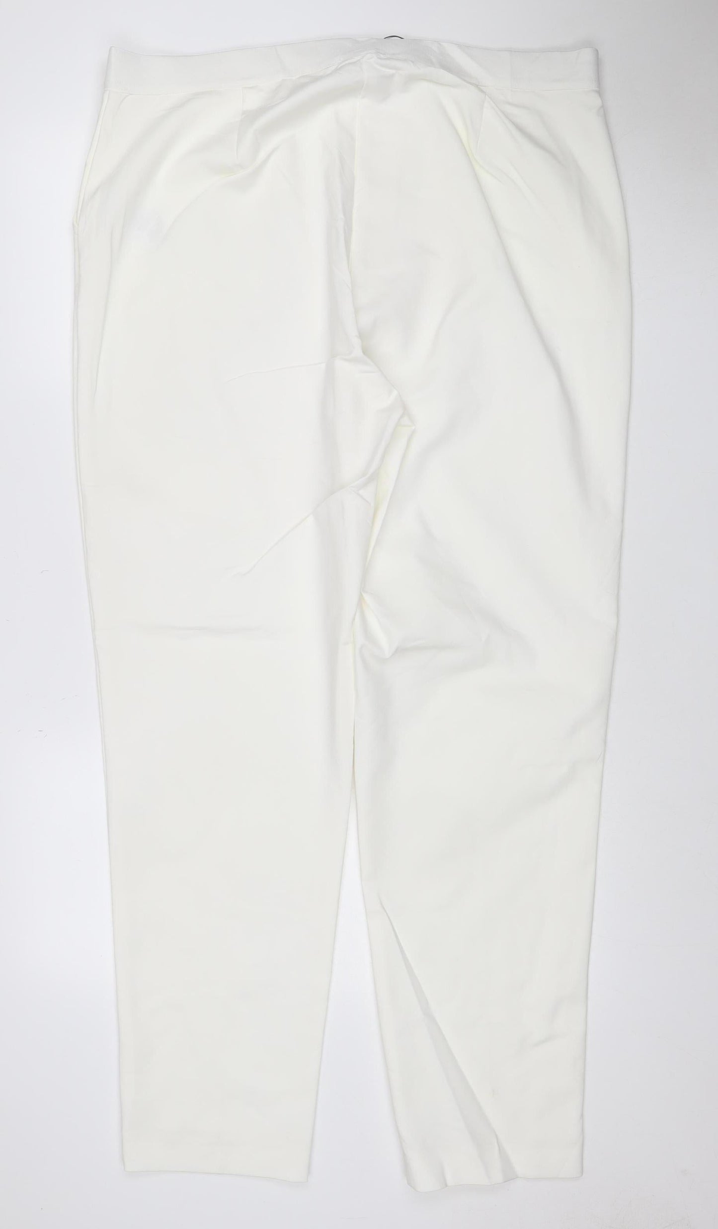 M&S Women’s Ivory UK 20 Long Straight Leg Stretch Dress Trousers