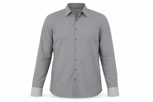Austin Reed Men Black 16 Regular Pinstripe Cotton Long Sleeve Shirt