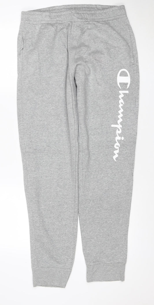 Champion Men’s Grey Medium Jogger Sweatpants Cotton Blend Logo