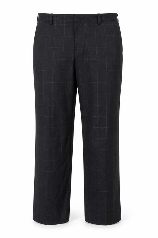 Next Men’s Grey Check Pure Wool Dress Trousers W32 Regular