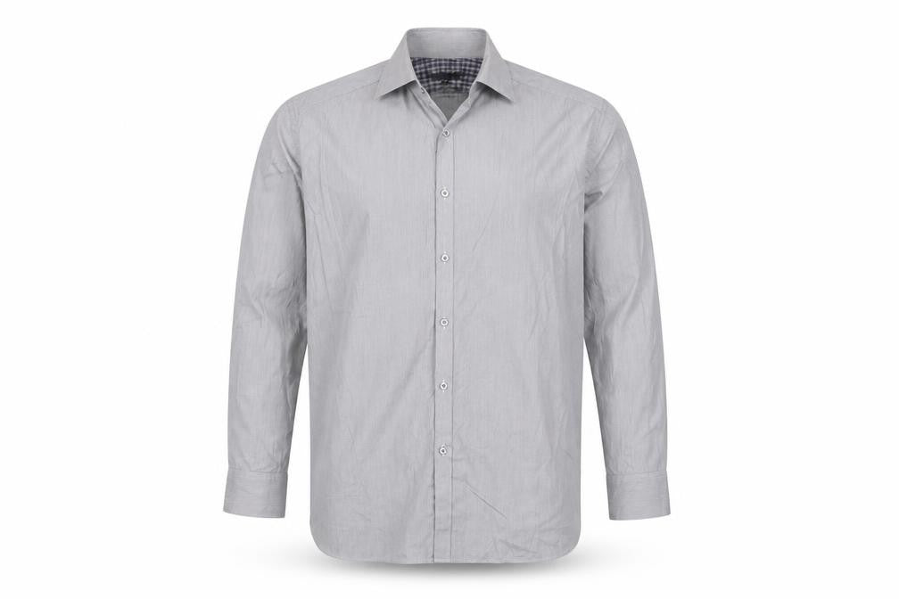 Marks & Spencer Autograph Men Grey 17in Pure Cotton Button-Up Shirt