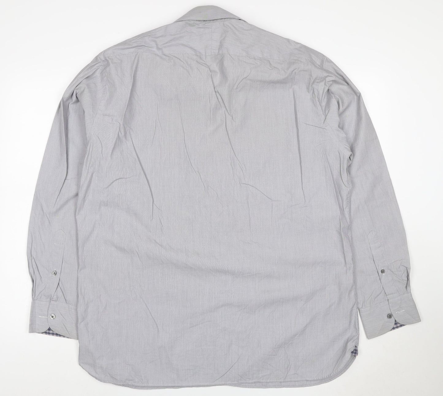 Marks and Spencer Autograph Men Grey 17in Pure Cotton Button-Up Shirt