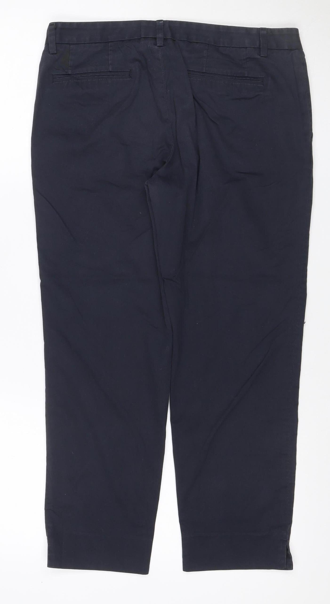 Uniqlo Women Black UK 12 Wide-Leg Tailored Work Trousers Pockets